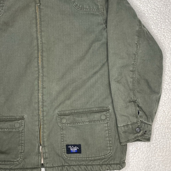 Walls Blizzard PRUF Sherpa Lines Green Canvas Hooded Jacket: Size Extra … - Picture 6 of 10